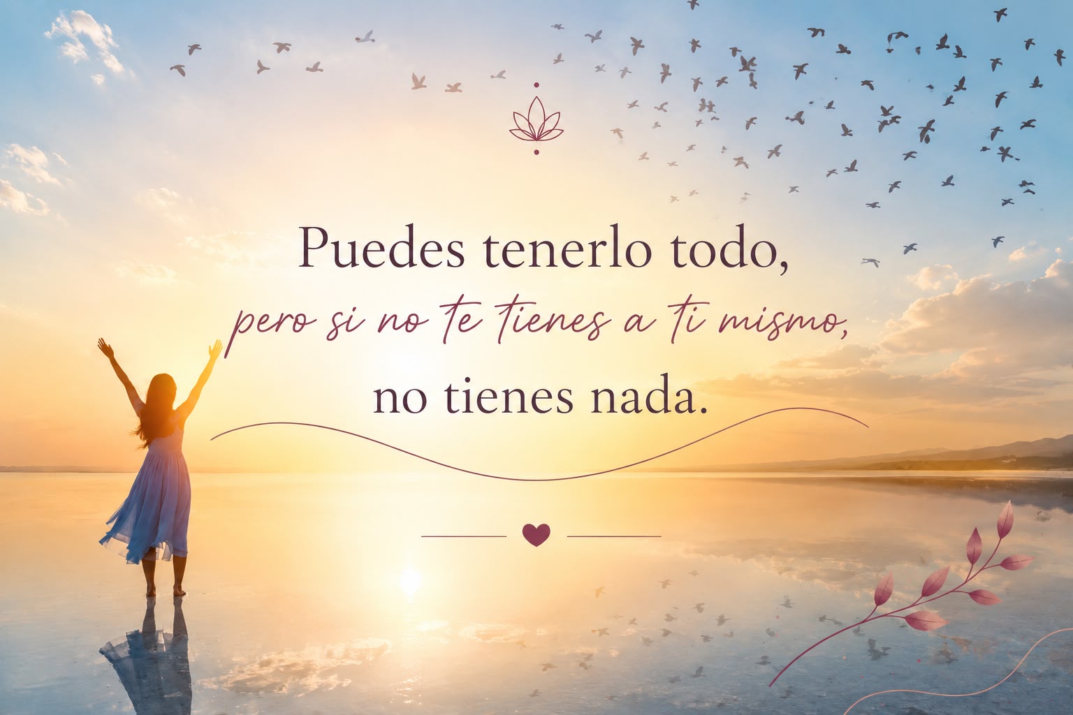 Puedes tenerlo todo, pero si no te tienes a ti mismo, no tienes nada